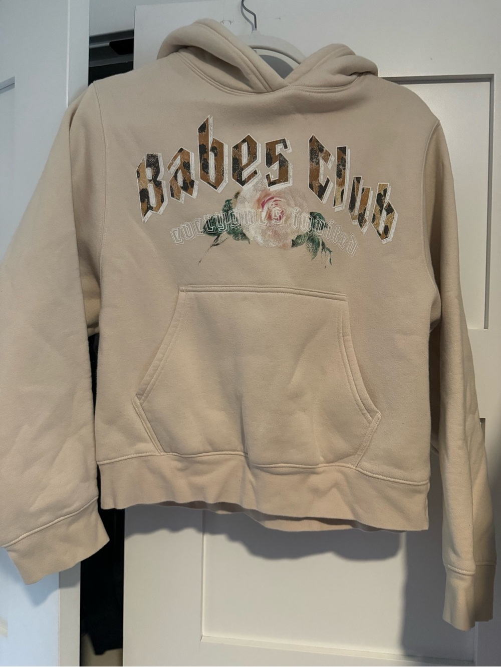 Brunette The Label Beige 'Babes Club' Floral Hoodie
